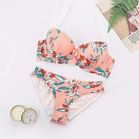 Bra & Panty Set Floral Print Lingerie Set Wired, Polyamide - Cintella