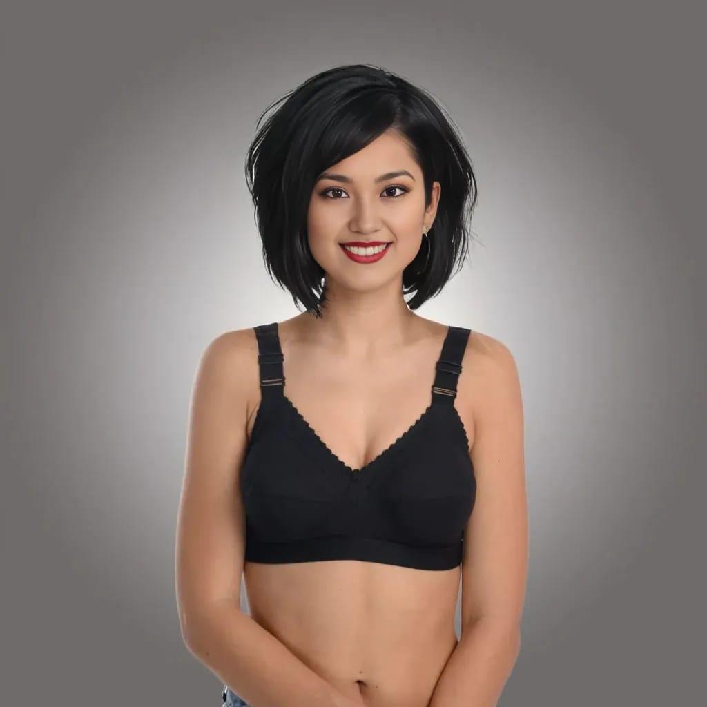 Cintella Ladies Cotton Blend Hook Bra – Breathable & Stretchable Fabric Pack of -2 Color - Black & White - Cintella