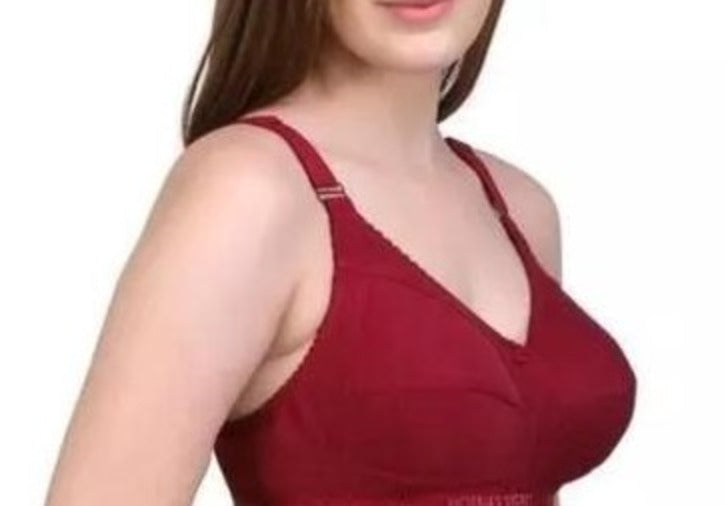 Cintella women's Cotton Blend B,C-Cup Non-Padded Heavy Bust Seamed Minimizer Full Coverage Non-Wired T-Shirt Every day Bra Combo Pack of 3