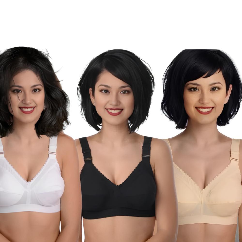 Cintella Ladies Cotton Blend Hook Bra – Breathable & Stretchable Fabric Pack of -2 Color - Black & White - Cintella
